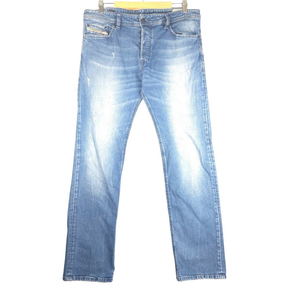 Diesel‎ Safado Regular Slim Straight Jeans Mens 36x32 Blue Stretch Denim 084KV